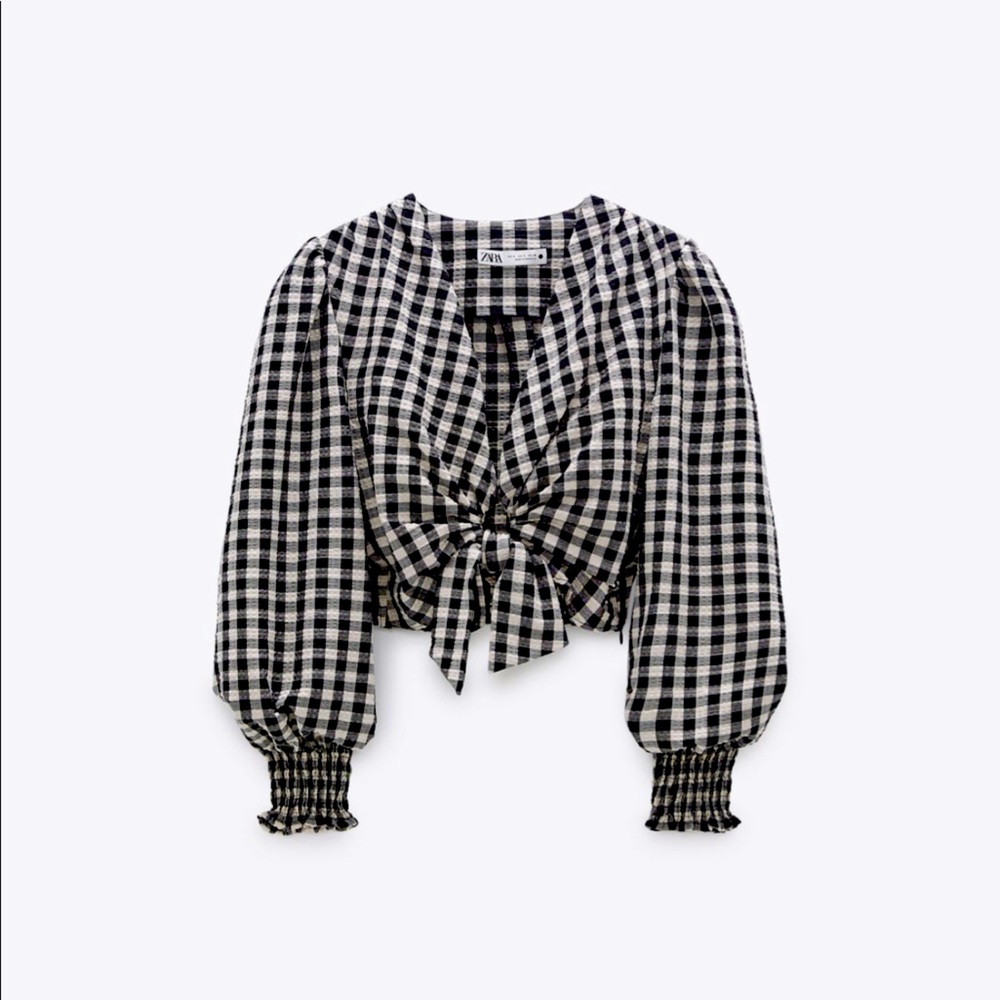 Cropped V-Neck Blouse